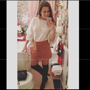 Madewell - Metropolis Velour Snap Button Skirt